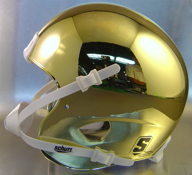 Gold Chrome Schutt XP Mini Football Helmet Shell (Sold Out)